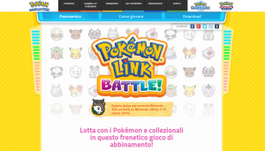 Homepage del sito ufficiale di Pokémon Link: Battle